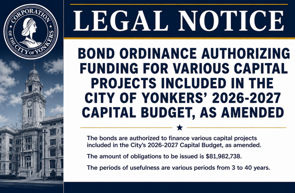 Legal Notice SO 32-2026 - Bond Ordinance for 2026-2027 COY Projects 6