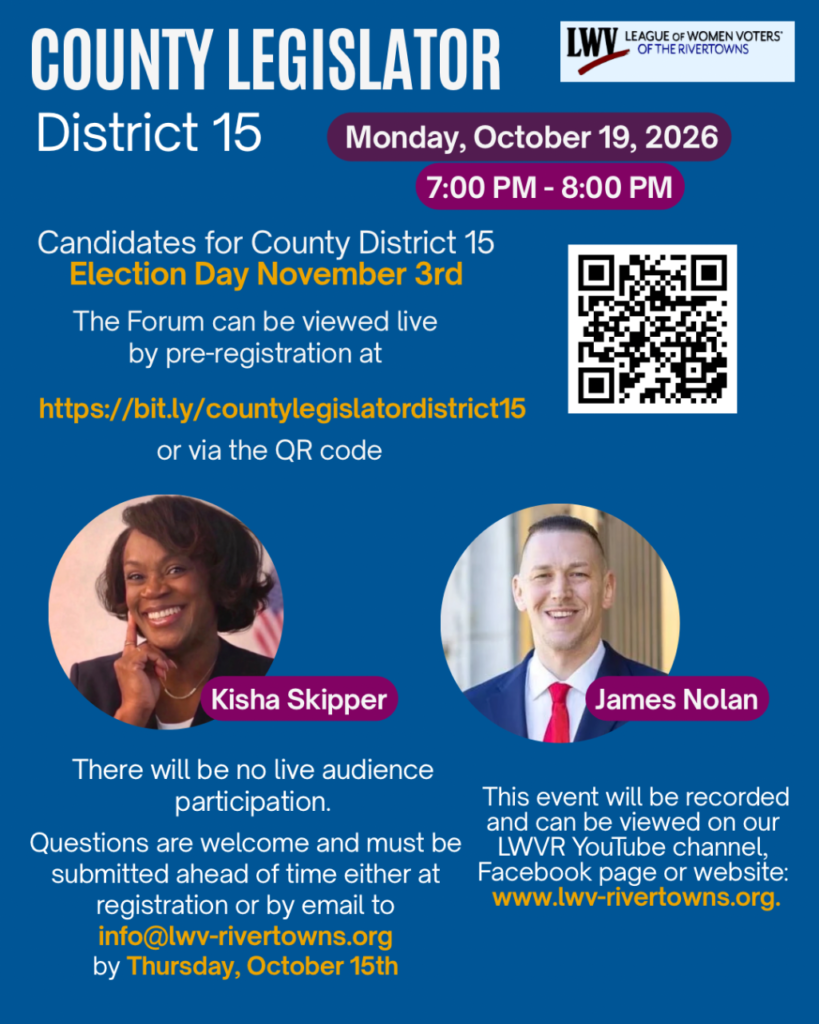 League of Women Voters to Host District 15 County Legislator Candidate Forum 5