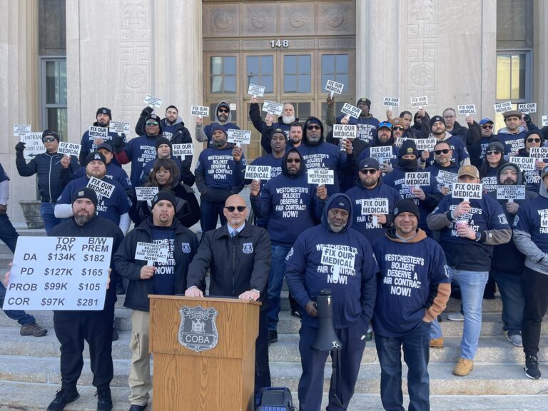 Westchester COBA Hold Rally At County Bldg To Protest Soaring Cost Of Health Care