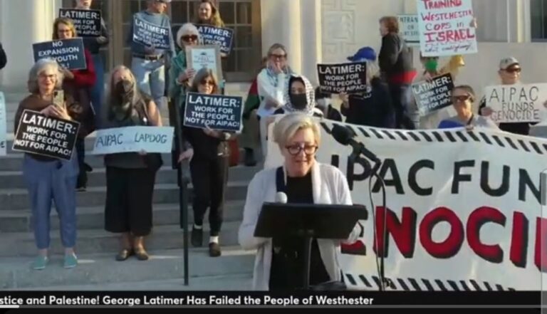 Sandy Bernabei, a representative from The AntiRacist Alliance Responds To CE Latimer