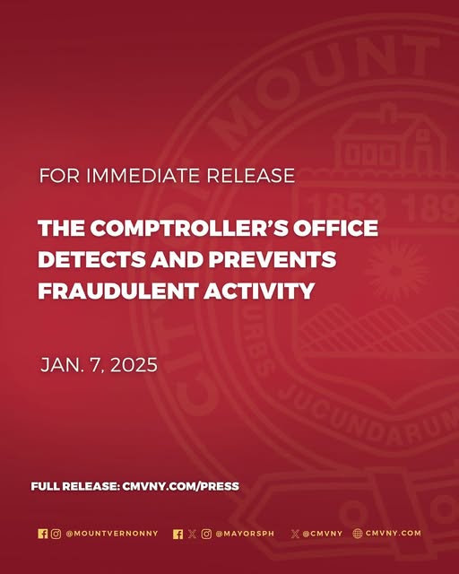 The Mount Vernon Comptroller’s Office Detects and Prevents Fraudulent Activity