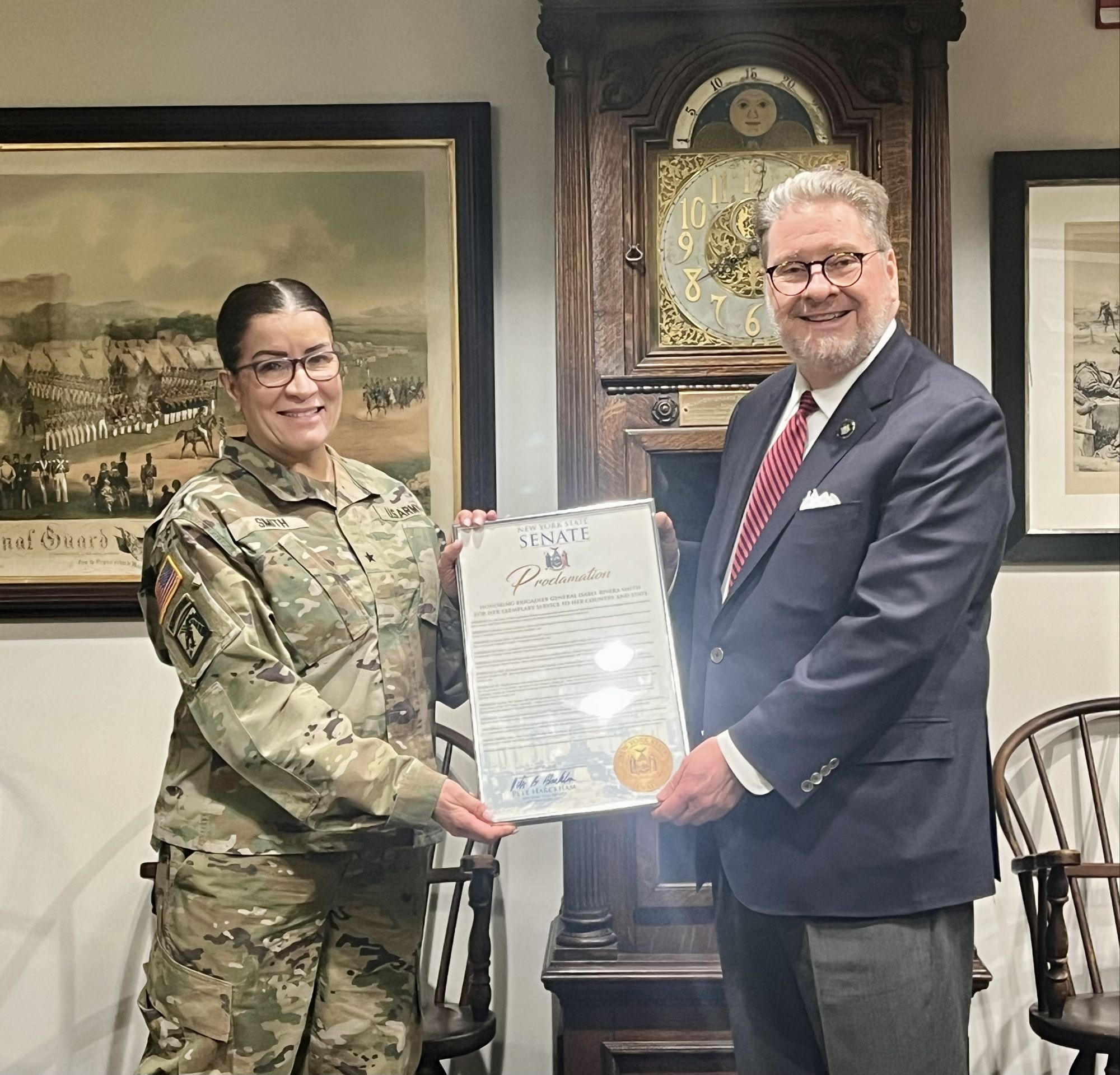 Harckham Honors First Woman / Latina Commander of National Guard’s 53rd Troop Command at Camp Smith