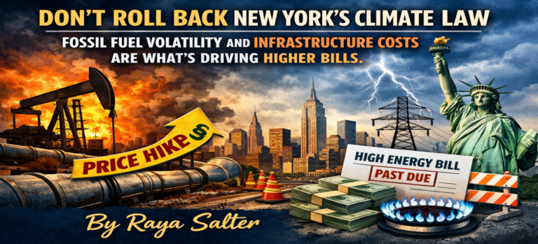 Don’t Roll Back New York’s Climate Law By Raya Salter