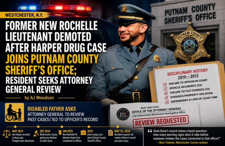 Former New Rochelle Lieutenant Demoted After Harper Drug Case Joins Putnam County Sheriff’s Office; Resident Seeks Attorney General Review