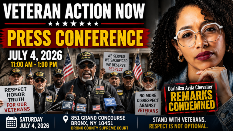 Veteran Action Now to Hold July 4 Press Conference Condemning Darializa Avila Chevalier’s Remarks About Veterans