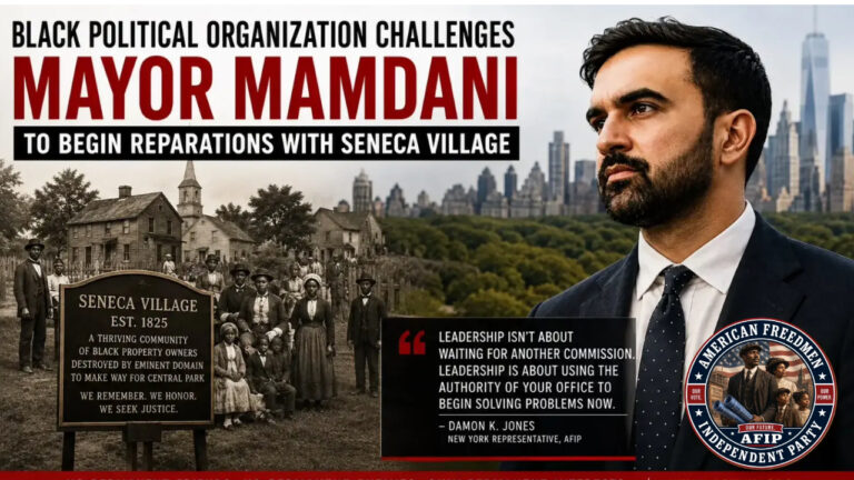 Black Political Organization Challenges Mayor Mamdani to Begin Reparations with Seneca Village