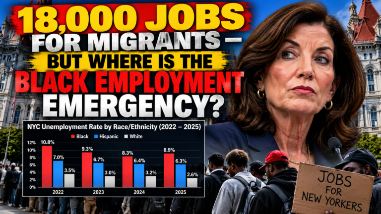 18,000 JOBS FOR MIGRANTS — BUT WHERE IS THE BLACK EMPLOYMENT EMERGENCY?